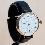 1907 ROCKFORD Trench Watch 0s Grade 180 7 Jewels 14K G.F. Case w/Diamond - RARE