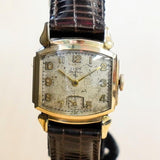 1947 ELGIN De Luxe Watch Durapower 17 Jewels Grade 555 Wristwatch 10K GF Fancy Case