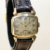 1947 ELGIN De Luxe Watch Durapower 17 Jewels Grade 555 Wristwatch 10K GF Fancy Case