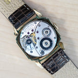 1947 ELGIN De Luxe Watch Durapower 17 Jewels Grade 555 Wristwatch 10K GF Fancy Case