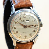 RARE! Vintage BUTEX 17 Jewels Watch Triple Calendar Month Day/Date 32mm Wristwatch