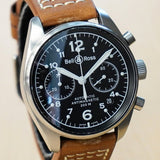 BELL & ROSS Vintage 126 Military Watch Automatic Chronograph Wristwatch - 126.A-S12199 Double Box & Papers