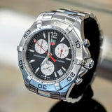 TAG HEUER Aquaracer Black Dial Watch 300M Chronograph Wristwatch Ref. CAF1110