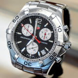 TAG HEUER Aquaracer Black Dial Watch 300M Chronograph Wristwatch Ref. CAF1110