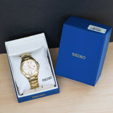 2000 SEIKO Dress Watch SGEE62 Date Indicator 100M Wristwatch ALL Gold S.S. - ALL Original Box & Papers!