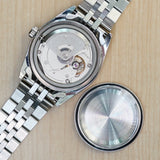 ORIENT Automatic Sapphire Watch President Oyster Ref. EV0J-C0-B Wristwatch Blue & Diamond Dial