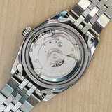 ORIENT Automatic Sapphire Watch President Oyster Ref. EV0J-C0-B Wristwatch Blue & Diamond Dial