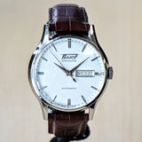 TISSOT Visodate Automatic Watch T019.430 Day/Date 25 Jewels S.S. Wristwatch - Original Tissot Leather Strap