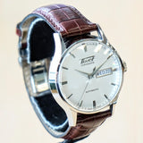 TISSOT Visodate Automatic Watch T019.430 Day/Date 25 Jewels S.S. Wristwatch - Original Tissot Leather Strap
