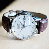 TISSOT Visodate Automatic Watch T019.430 Day/Date 25 Jewels S.S. Wristwatch - Original Tissot Leather Strap