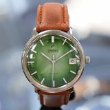 1968 OMEGA De Ville Automatic Watch Ref. 166.0033 Cal. 565 Green Dial Wristwatch - In Box!
