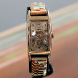 1945 OMEGA Watch 17 Jewels Cal. R17.8 Tank Case Vintage Swiss Wristwatch 14K G.F.