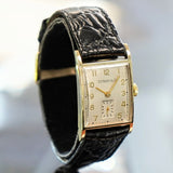 1940s Tiffany & Co. Wristwatch 14K Gold Tank Case by Concord Watch Co.