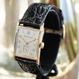 1940s Tiffany & Co. Wristwatch 14K Gold Tank Case by Concord Watch Co.