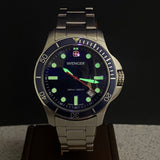 WENGER Swiss Army Diver Watch Date Indicator Swiss Quartz Wristwatch ALL S.S. Ref. 723XT