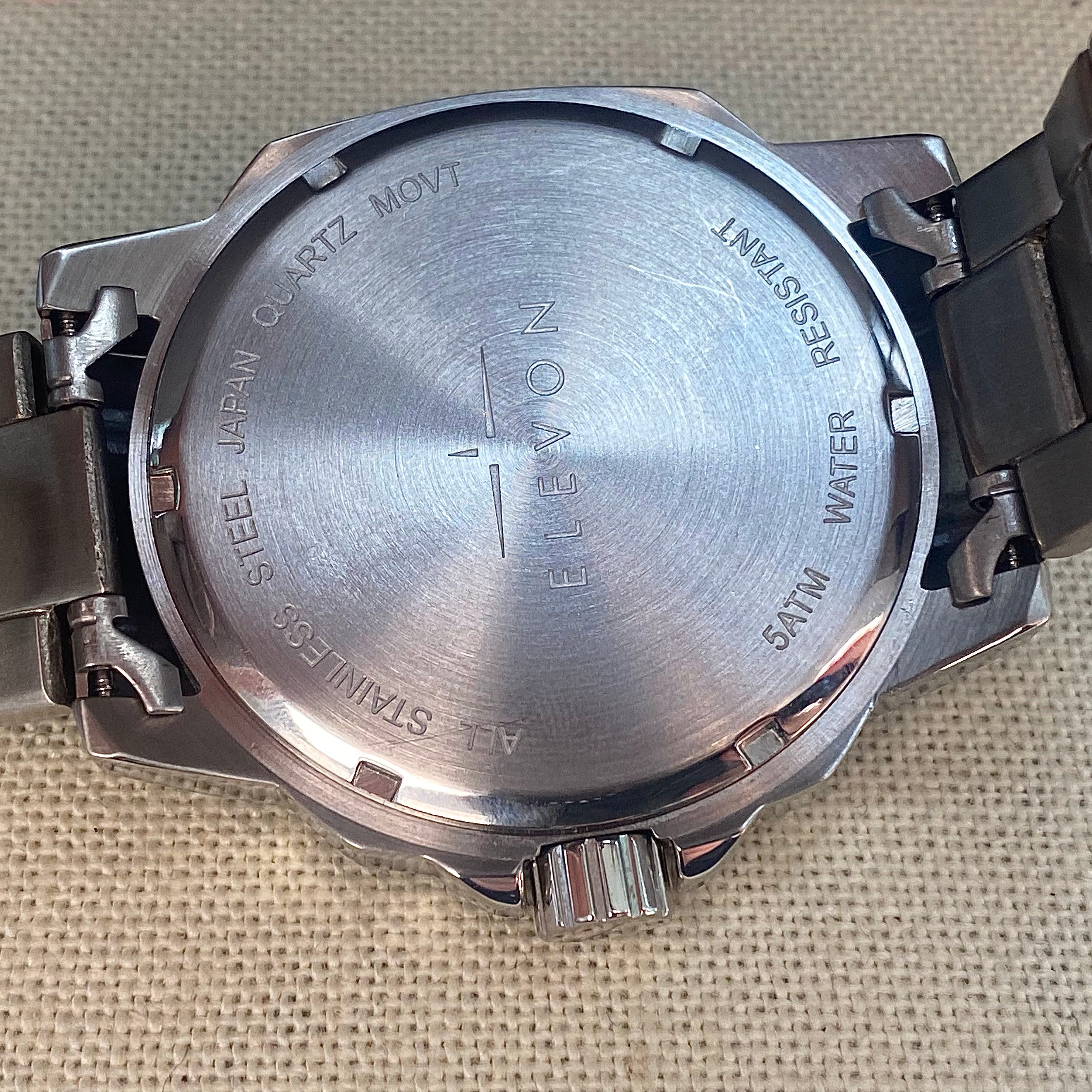 Hughes Watch Defect ELEVON HUGHES Watch Date Indicator Ref. ELE100-3 Stainless Steel Quart ...