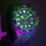 1980s HEUER Professional Diver Wristwatch PVD "Black Coral" Vintage Quartz Watch Ref. 980.026