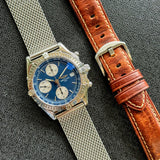 BREITLING Chronomat A13048 Automatic Chronograph Pilot’s Watch 40mm Blue Dial - Mesh Band