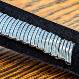 Vintage JB CHAMPION U.S.A. 17mm Watch Bracelet Center Scissor Expansion Band ALL Stainless-Steel