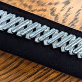 Vintage JB CHAMPION U.S.A. 17mm Watch Bracelet Center Scissor Expansion Band ALL Stainless-Steel