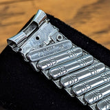 Vintage JB CHAMPION U.S.A. 17mm Watch Bracelet Center Scissor Expansion Band ALL Stainless-Steel