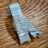 Vintage JB CHAMPION U.S.A. 17mm Watch Bracelet Center Scissor Expansion Band ALL Stainless-Steel