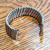 Vintage JB CHAMPION U.S.A. 17mm Watch Bracelet Center Scissor Expansion Band ALL Stainless-Steel