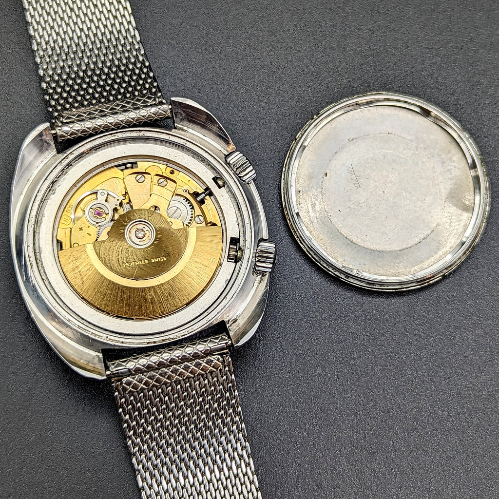 1970s Sandoz Swiss Divers Submariner-Style Wristwatch with Date in Stainless Steel