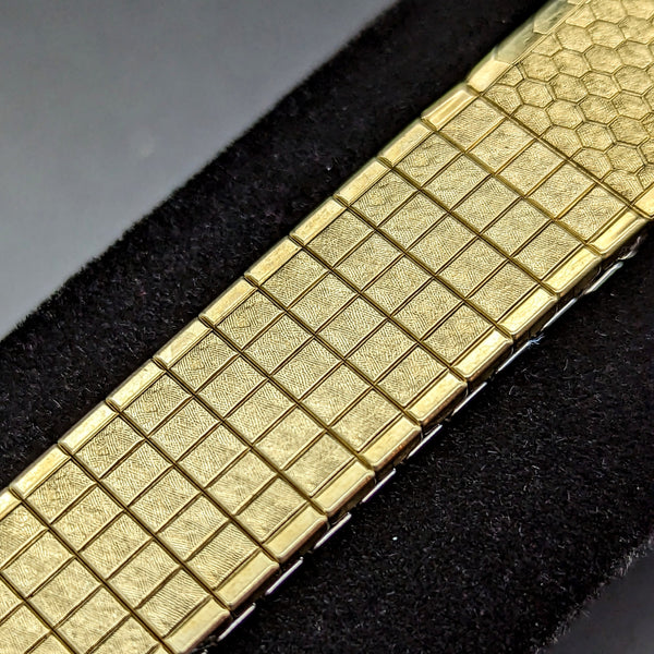 Bracelet De Montre Speidel Vintage - Largeur 12.5 Mm à 14.25 Mm, Fermoir Angle Ton Or, Neuf