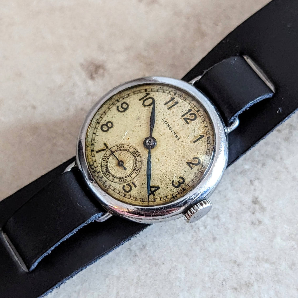 1935 LONGINES Military Wristwatch Cal. 10.68Z Wire Lug Trench Watch ...