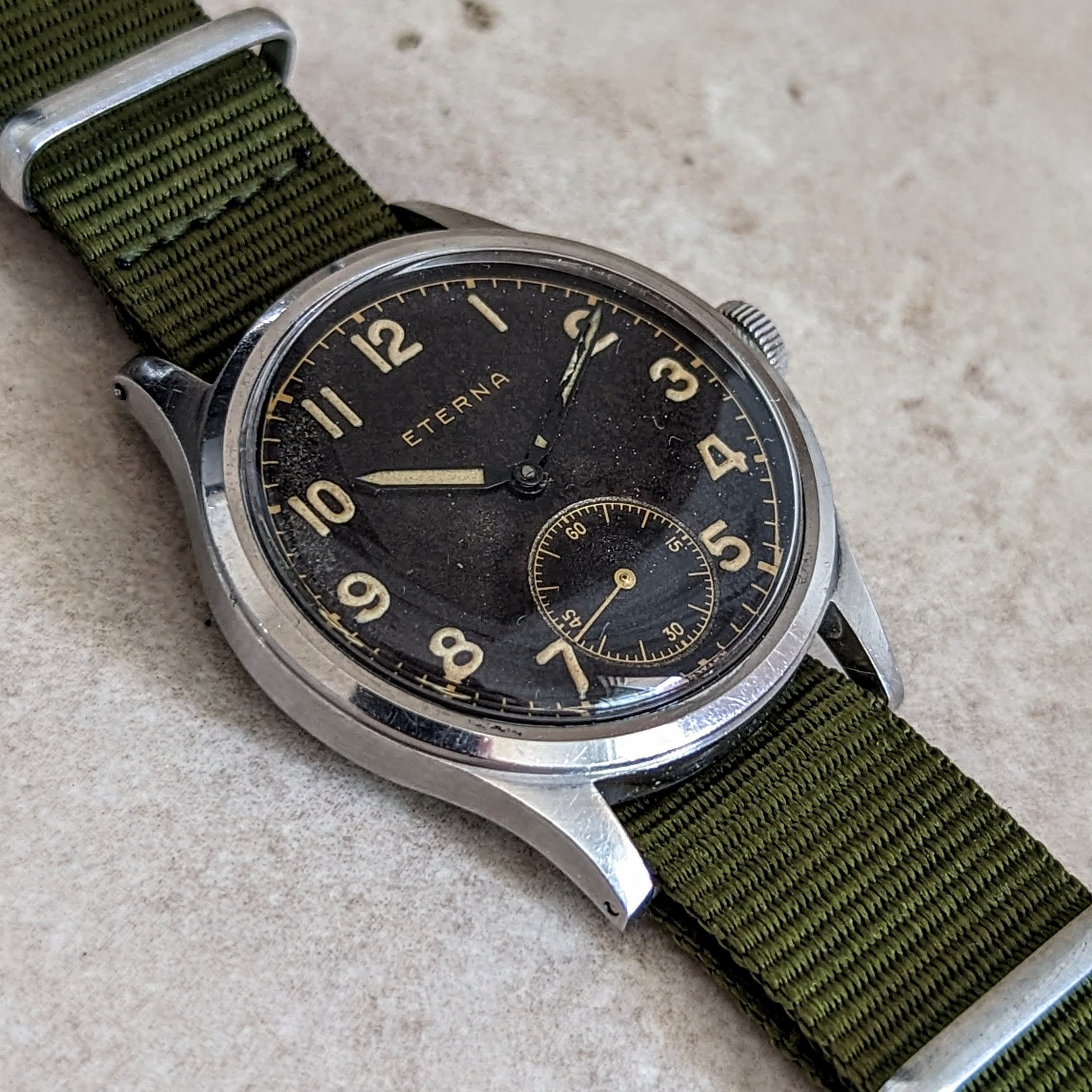 1942 ETERNA WWII Military Jumbo Wristwatch Ref. 138.92 Cal. 852 - Radi ...