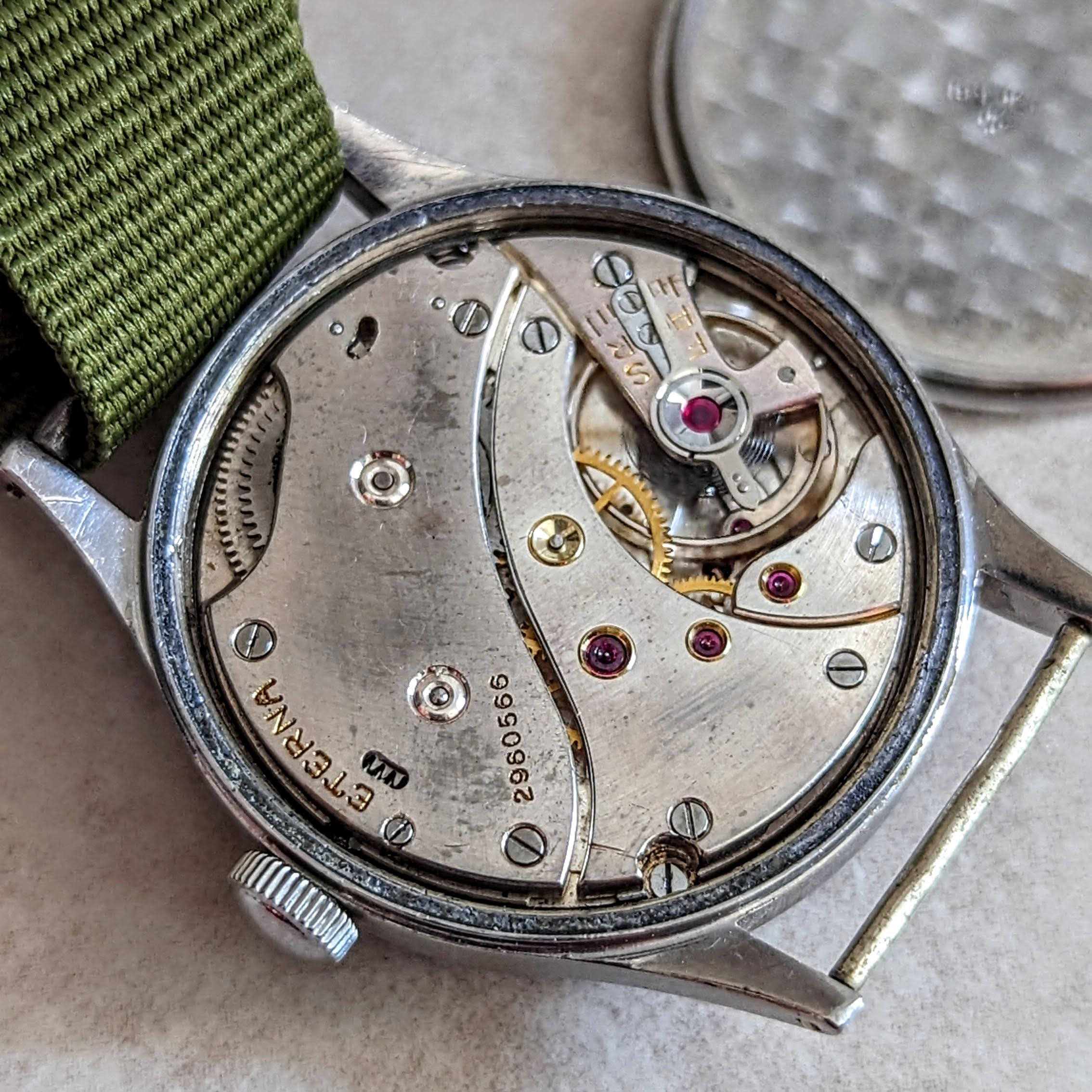 1942 ETERNA WWII Military Jumbo Wristwatch Ref. 138.92 Cal. 852 - Radi ...