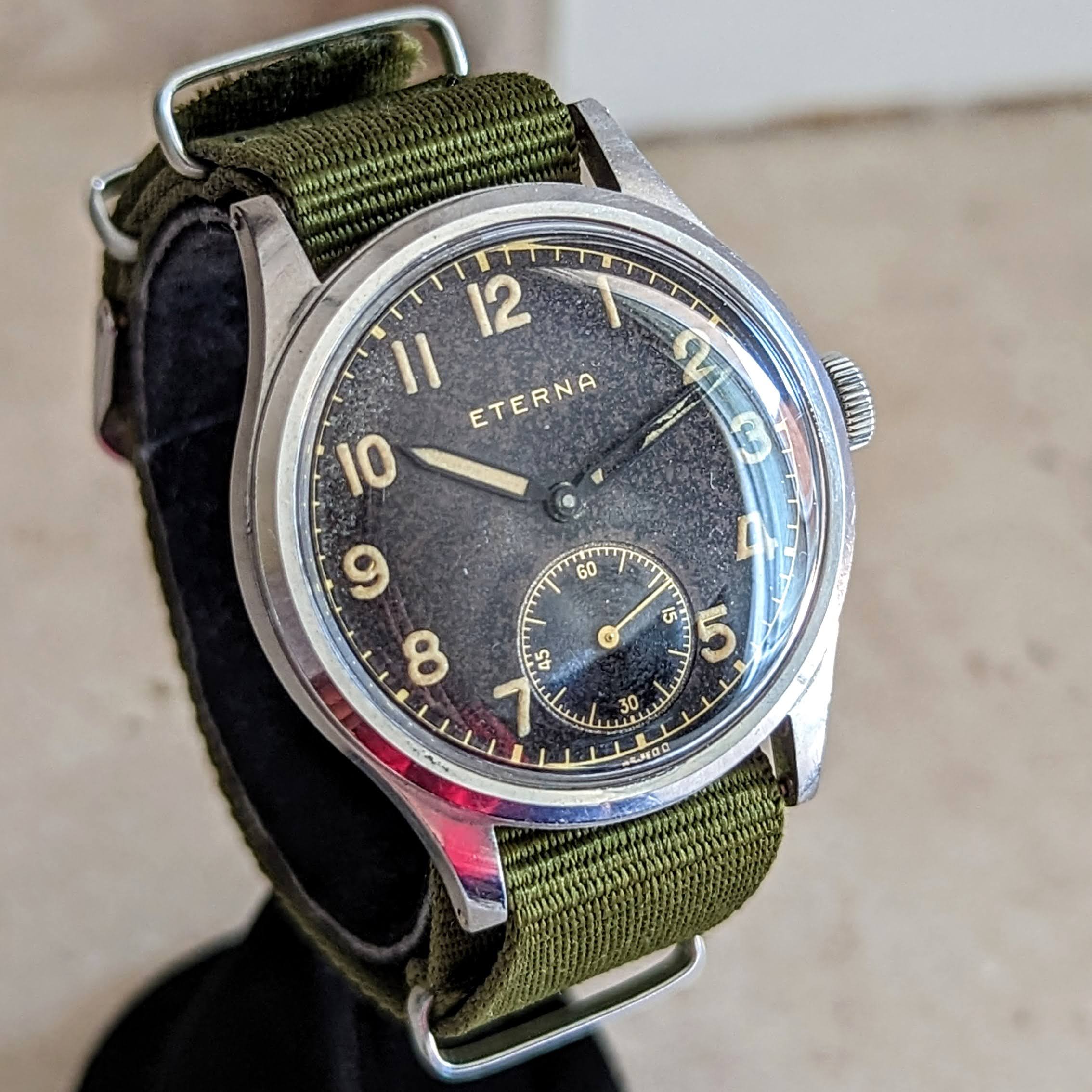 1942 ETERNA WWII Military Jumbo Wristwatch Ref. 138.92 Cal. 852 - Radi ...