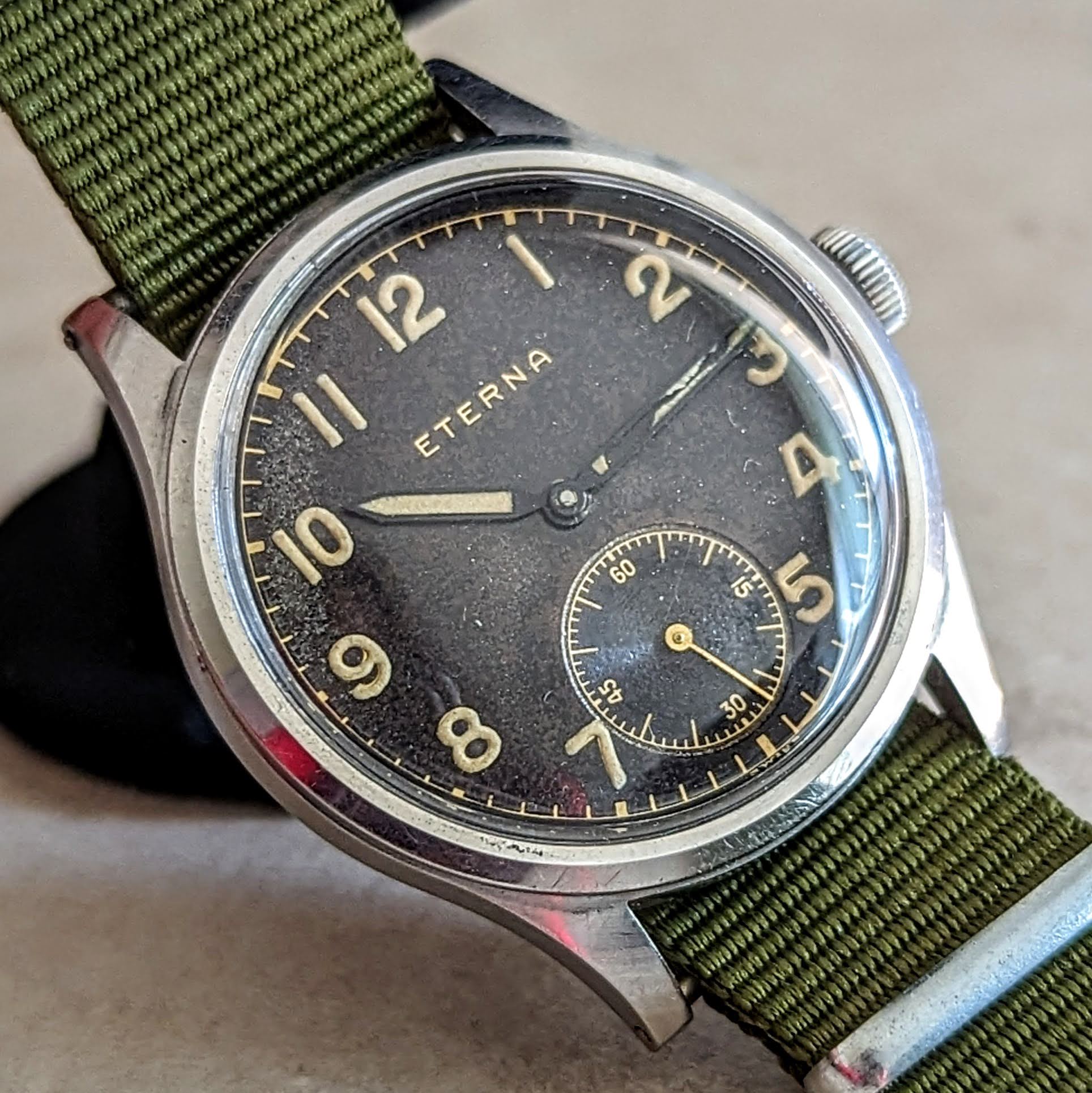 1942 ETERNA WWII Military Jumbo Wristwatch Ref. 138.92 Cal. 852 - Radi ...