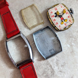1948 MICKEY MOUSE Watch by Ingersoll – US Time Tank Case Original Red Strap