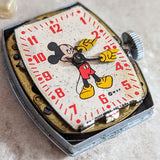 1948 MICKEY MOUSE Watch by Ingersoll – US Time Tank Case Original Red Strap