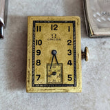 1934 OMEGA Art Deco Wristwatch Cal. T17 15 Jewels Tank Case ALL S.S. Vintage Watch