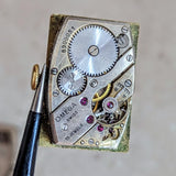 1934 OMEGA Art Deco Wristwatch Cal. T17 15 Jewels Tank Case ALL S.S. Vintage Watch