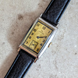 1934 OMEGA Art Deco Wristwatch Cal. T17 15 Jewels Tank Case ALL S.S. Vintage Watch