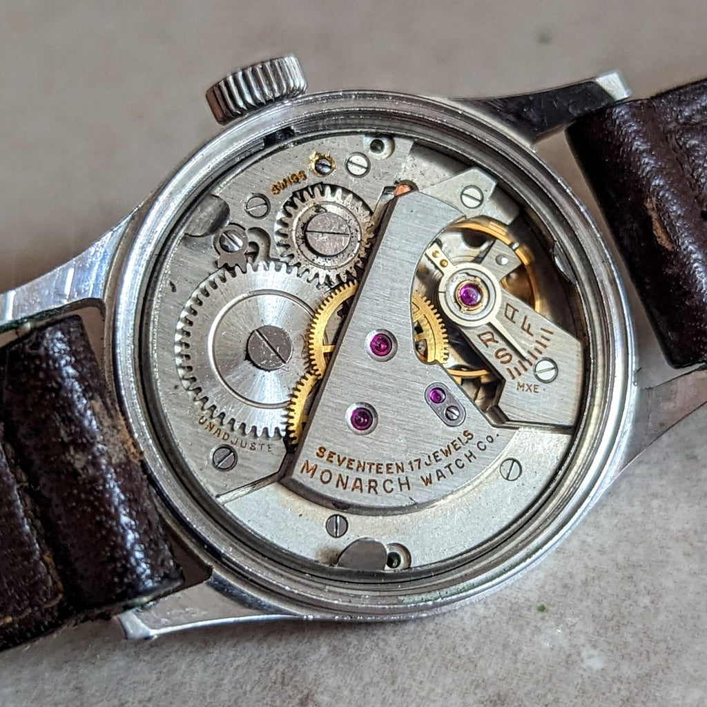 MONARCH De Luxe Beaver Wristwatch 17 Jewels Swiss Military Watch ...