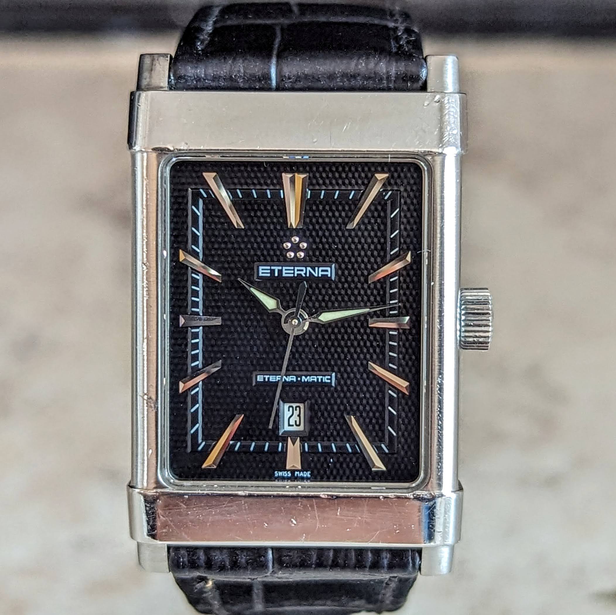 1990s ETERNA MATIC Wristwatch 25 Jewels Cal. ETA 2681 Automatic Watch SECOND HAND HOROLOGY