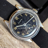 1942 HELVETIA German Army DH Watch Ref. 3190 15 Jewels WWII Wristwatch 34mm