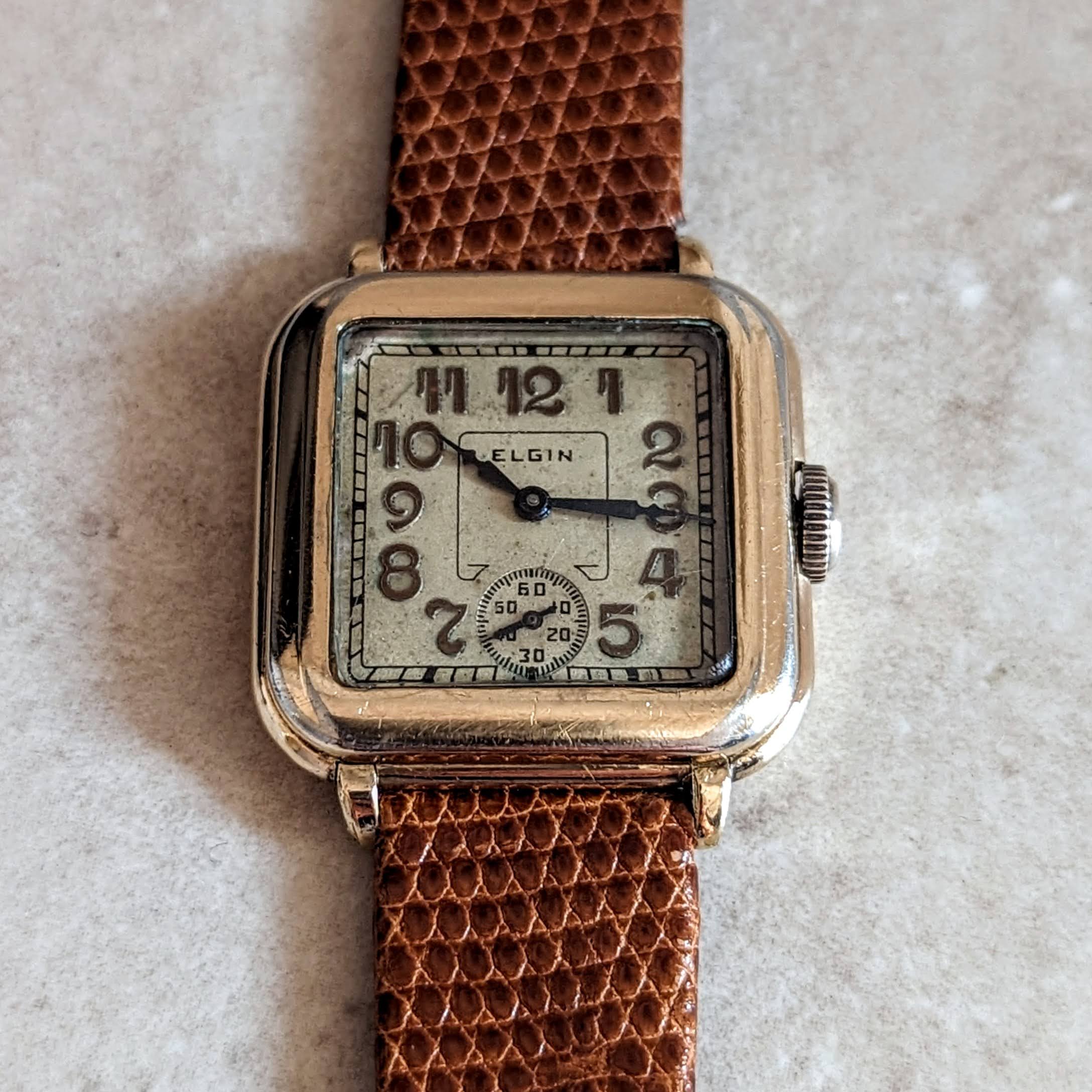 1930 ELGIN Wristwatch 15 Jewels Grade 428 Art Deco 14K GF U.S.A. Vintage Watch