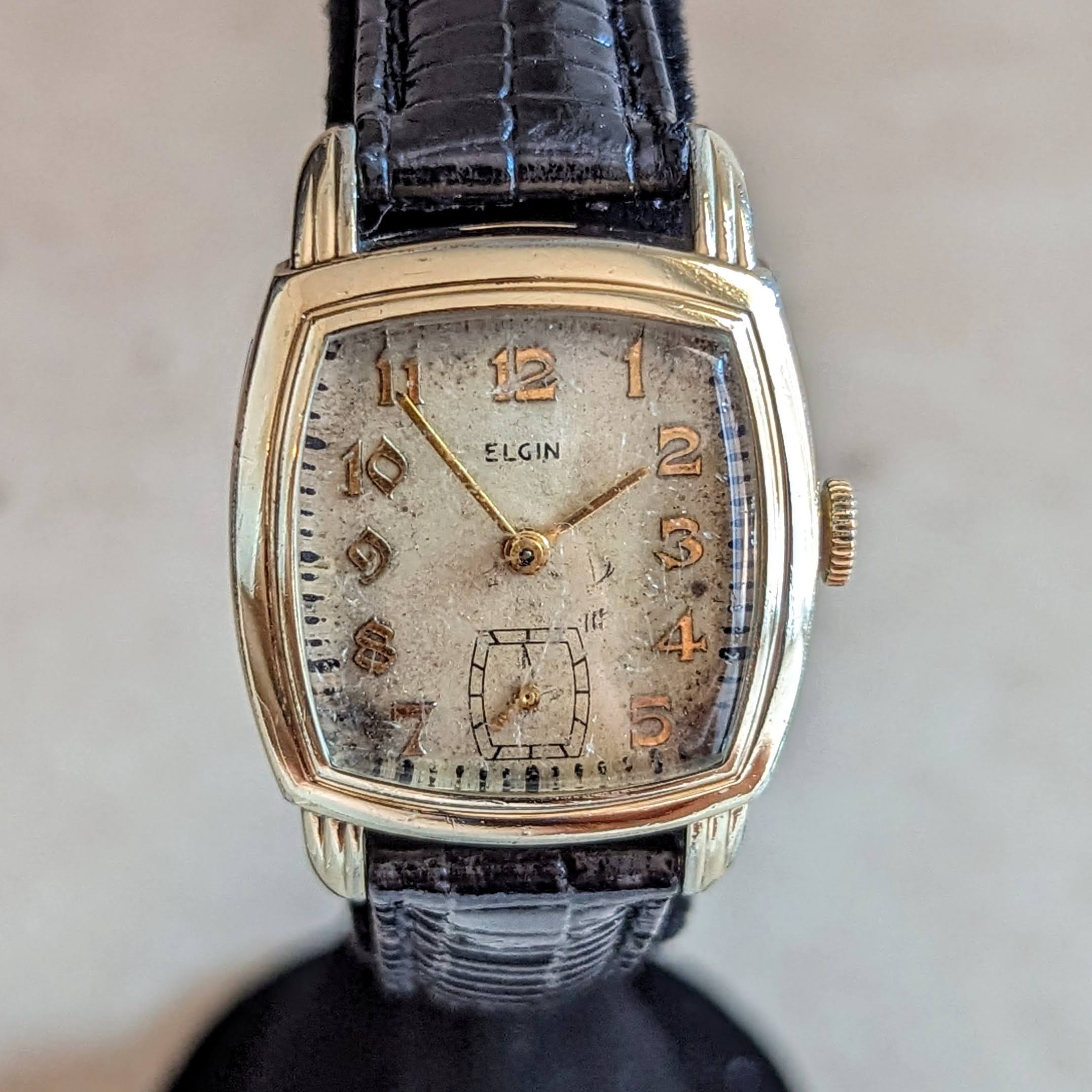 Elgin Compressor Watch 1942 ELGIN Wristwatch Grade 554 15 Jewels U.S.A Made Vintage Watch ...