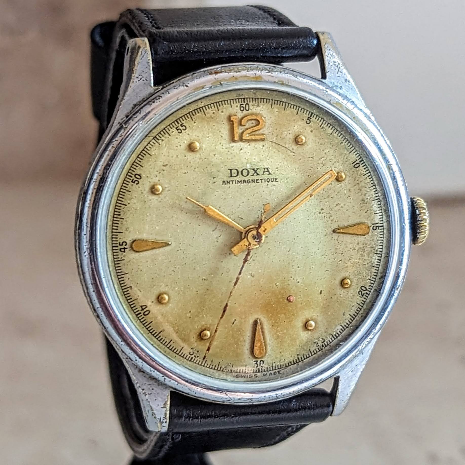 1950s DOXA Antimagnetique Jumbo Wristwatch Cal. ETA 1147 Swiss Made Watch