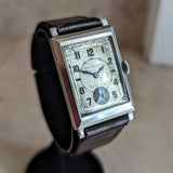 1933 IWC & Union Suiza Wristwatch Private Label Art Deco Wristwatch Stainless Steel
