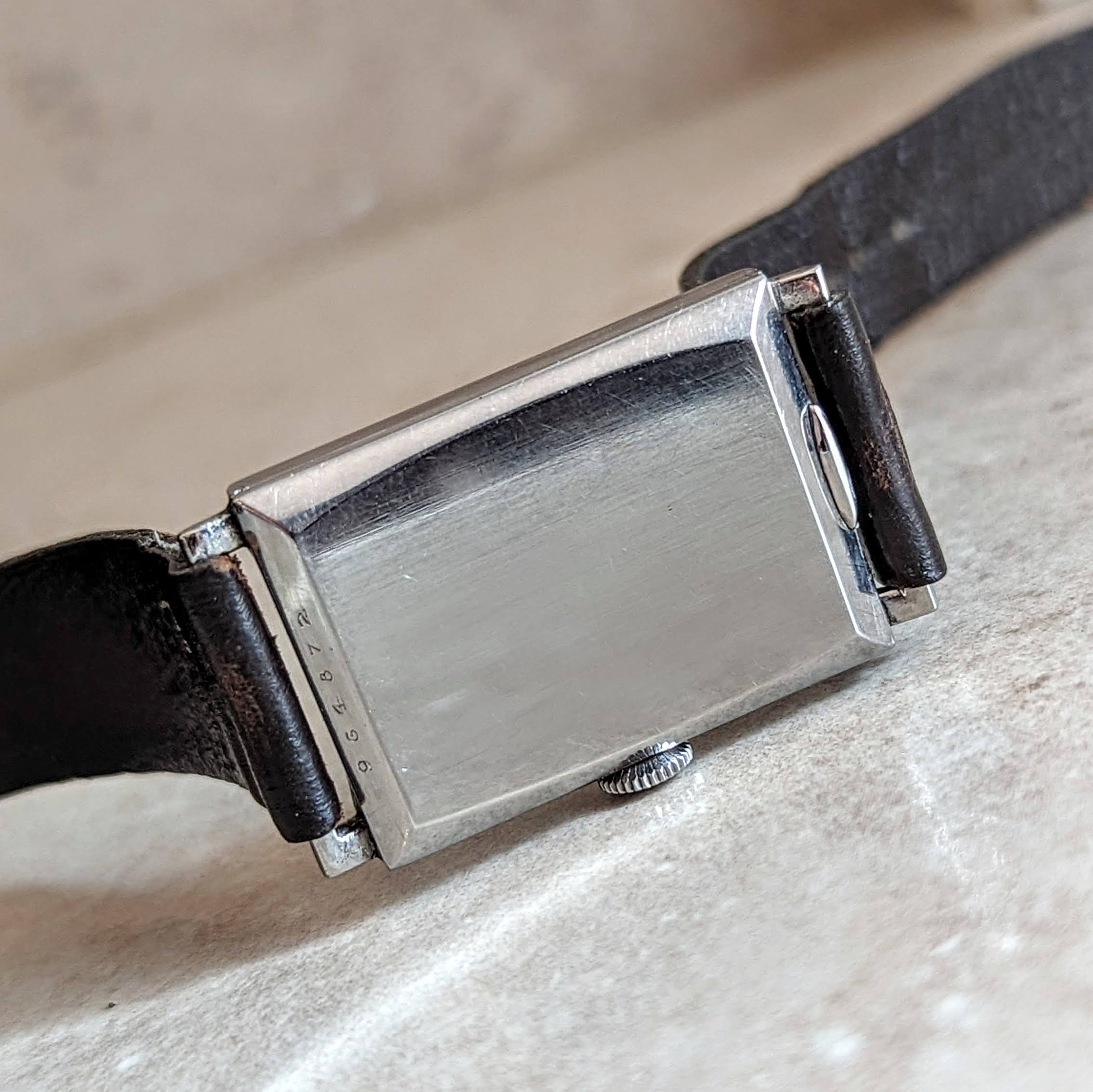 1933 IWC & Union Suiza Wristwatch Private Label Art Deco Wristwatch Stainless Steel