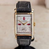 CLINTON Dress Wristwatch 17 Jewels Tank Case Fancy Dial Swiss Made Vintage Watch