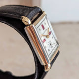 CLINTON Dress Wristwatch 17 Jewels Tank Case Fancy Dial Swiss Made Vintage Watch