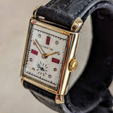CLINTON Dress Wristwatch 17 Jewels Tank Case Fancy Dial Swiss Made Vintage Watch